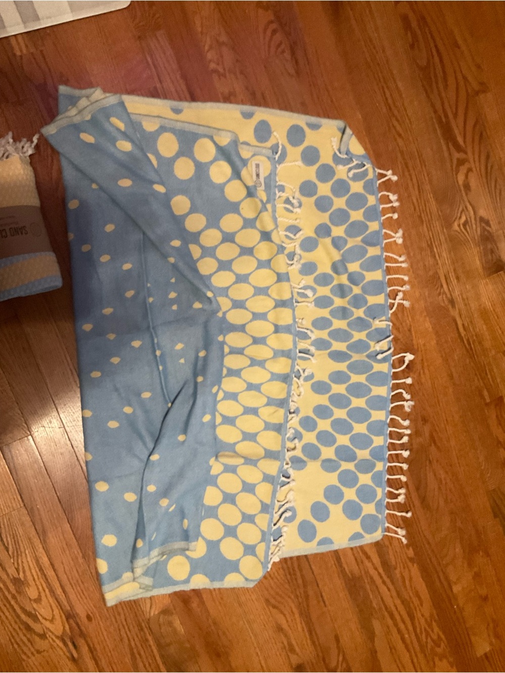 2 New Sand Cloud Beach Turkish Towels, Yellow & Light Blue Beach - Picture 4 of 6